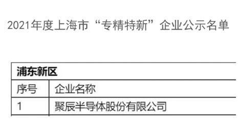 agingames半导体获评2021年度上海市经信委“专精特新”企业